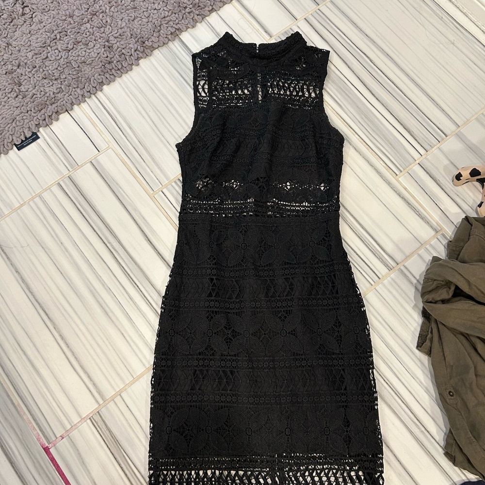 NWOT JOA Black Lace Sleeveless Dress